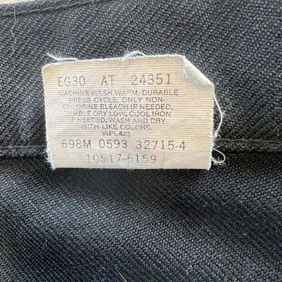 Vintage Levi’s Black 100% Polyester Pants 32x34 Made In USA Scoville Zipper - Picture 6 of 10